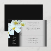 Cartes de réponse pour invitation de mariage noir  (Devant / Derrière)