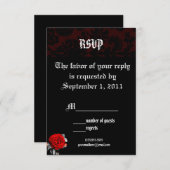 Cartes de réponse pour invitations de mariage goth (Devant / Derrière)