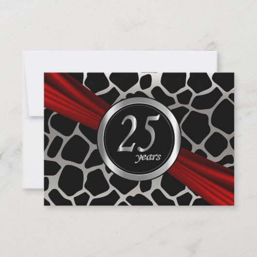 Cartes de réponse pour les 25 ans de mariage Argen (Devant)