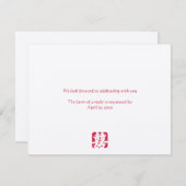 Cartes de réponse pour mariage avec double bonheur (Devant / Derrière)