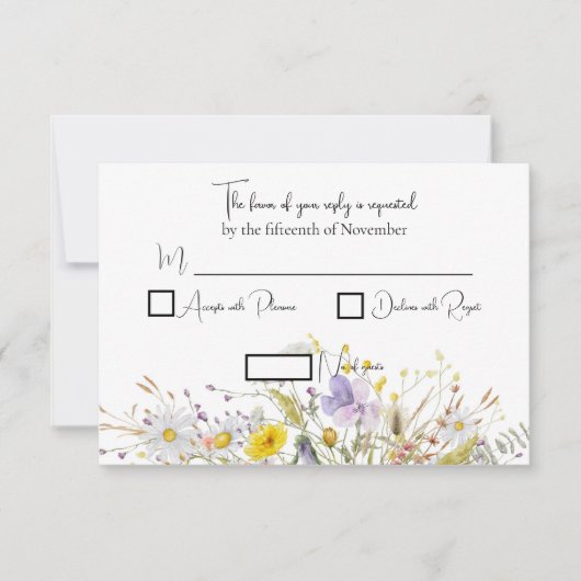 Cartes de réponse pour mariage Floraison printaniè (Devant)