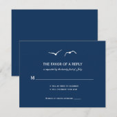 Cartes de réponse pour mariage Love Doves - Bleu m (Devant / Derrière)