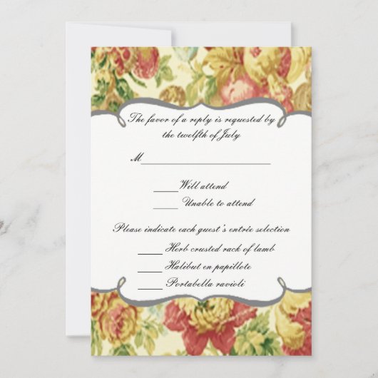Cartes de réponse pour mariage printanier (Devant)