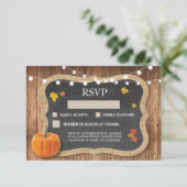 Cartes de réponse pour mariage rustique avec craie (Debout devant)