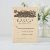 Cartes de réponse pour mariage rustique en forêt (Debout devant)