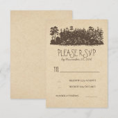 Cartes de réponse pour mariage rustique en forêt (Devant / Derrière)