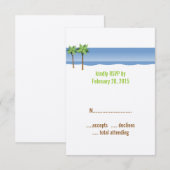 Cartes de réponse pour mariage sur la plage aux pa (Devant / Derrière)