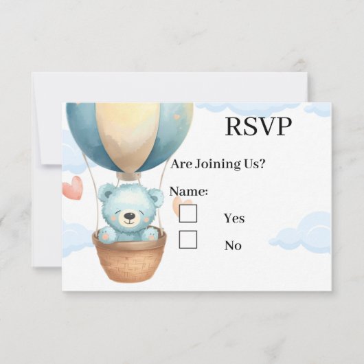 Cartes de réponse pour ours en peluche pour garçon (Devant)