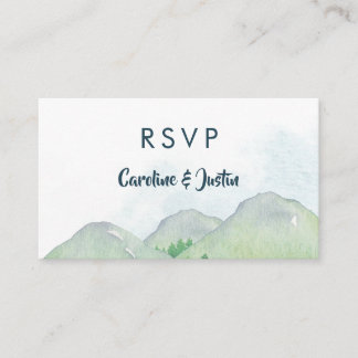 Cartes de réponse pour petit mariage Montagnes Bru