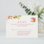 Cartes de réponse pour thé floral (Debout devant)