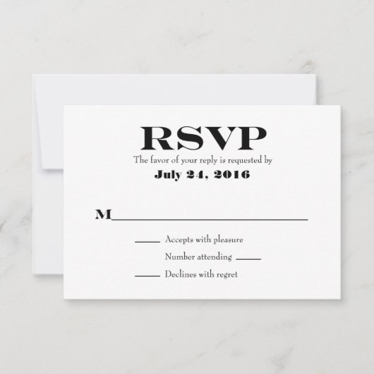 Cartes de réponse pour un mariage simple (Devant)