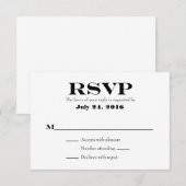 Cartes de réponse pour un mariage simple (Devant / Derrière)