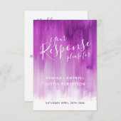 Cartes- de réponse pourpres mauve de mariage d'art (Devant / Derrière)