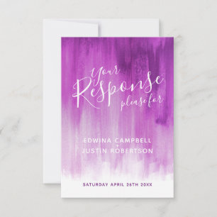 Cartes- de réponse pourpres mauve de mariage d'art