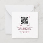 Cartes de réponse QR Code élégantes pour mariage e (Devant)