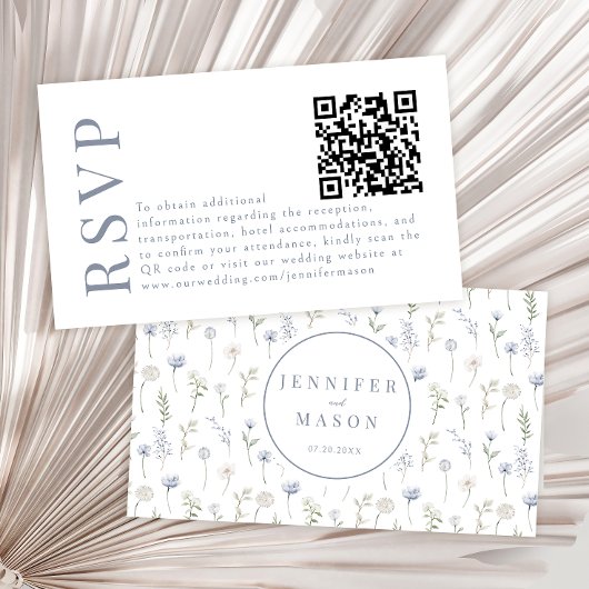 Cartes de réponse QR code pour mariage au jardin d