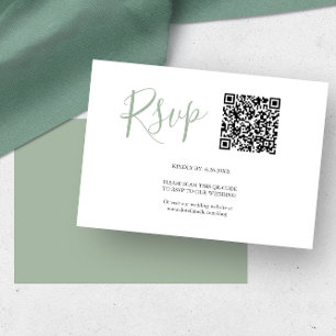 Cartes de réponse QR code Vert sauge