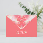 Cartes de réponse Rose Chevron (Debout devant)