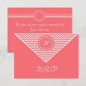 Cartes de réponse Rose Chevron (Devant / Derrière)