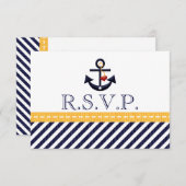 Cartes de réponse RSVP Ancre nautique (Devant / Derrière)