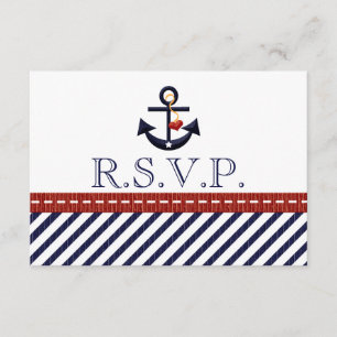 Cartes de réponse RSVP Ancre nautique