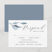 Cartes de réponse RSVP avec choix de repas et aqua