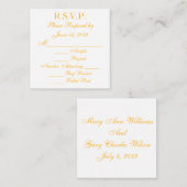 Cartes de réponse RSVP Baylor or et blanc (Devant / Derrière)