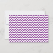 Cartes de réponse RSVP blanc et violet Chevron (Dos)