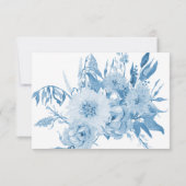 Cartes de réponse RSVP bleu clair et blanc avec mo (Dos)