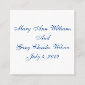 Cartes de réponse RSVP bleues et blanches (Dos)