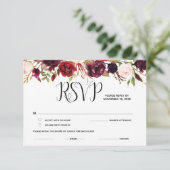 Cartes de réponse, RSVP, Cartes de réponse florale (Debout devant)