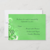 Cartes de réponse RSVP Dark Pastel Green Floral (Dos)
