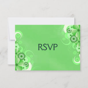 Cartes de réponse RSVP Dark Pastel Green Floral