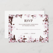 Cartes de réponse RSVP de la frontière de fleurs d (Devant / Derrière)