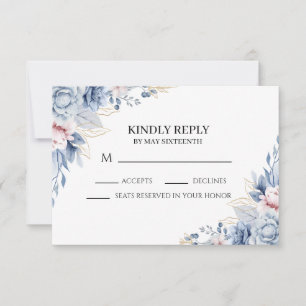 Cartes de réponse RSVP de mariage aux hortensias b