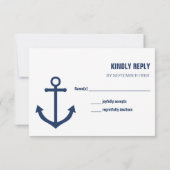 Cartes de réponse RSVP de mariage d'Ancres de la m (Dos)