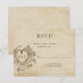 Cartes de réponse RSVP de mariage dans un arbre (Devant / Derrière)