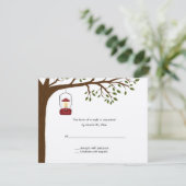 Cartes de réponse RSVP de Mariage de Camping Extér (Debout devant)