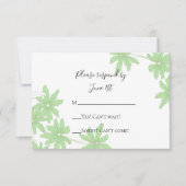 Cartes de réponse RSVP de mariage de maris vert cl (Devant)