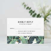 Cartes de réponse RSVP de mariage de plantation tr (Debout devant)