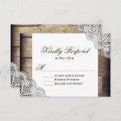 Cartes de réponse RSVP de mariage en bois rustique (Devant / Derrière)
