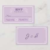 Cartes de réponse RSVP de mariage floral simple (Devant / Derrière)
