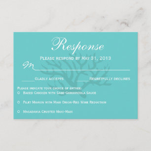 Cartes de réponse RSVP de Mariage Seahorse Vert Se