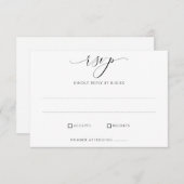 Cartes de réponse RSVP de mariage simple et élégan (Devant / Derrière)