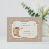 Cartes de réponse RSVP de Western Cowboy Wedding (Debout devant)
