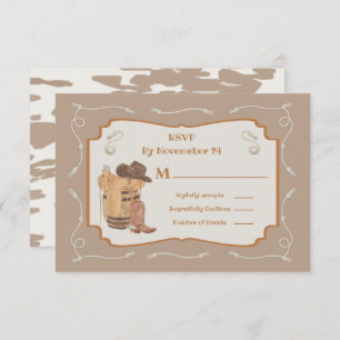 Cartes de réponse RSVP de Western Cowboy Wedding