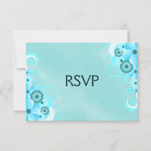 Cartes de réponse RSVP Elégantes en bleu Turquoise
