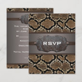 Cartes de réponse RSVP en cuir de serpent Invitati (Devant / Derrière)