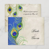 Cartes de réponse RSVP en Damas noires (Devant / Derrière)