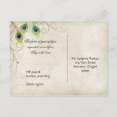 Cartes de réponse RSVP en Damas noires (Dos)